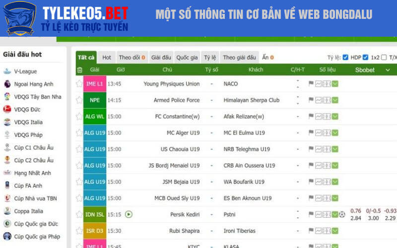 Một số thông tin cơ bản về web bongdalu